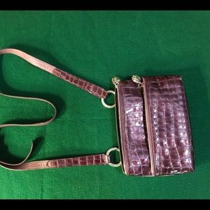 Brighton purple patent leather crossbody handbag